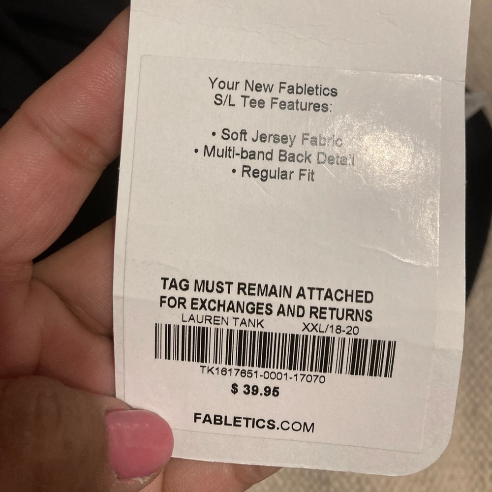 Fabletics Lauren Black Tank Strappy Back Size XXL - Picture 7 of 8